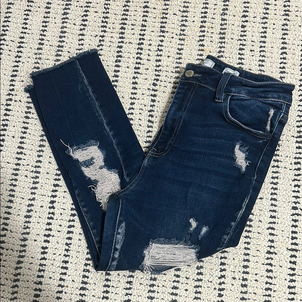 Women's Distressed Blue Jeans